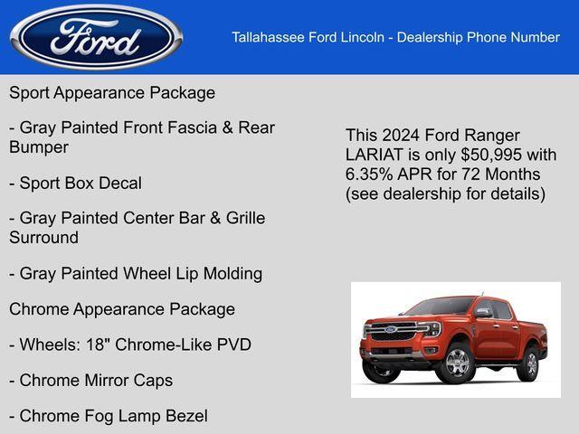 new 2024 Ford Ranger car, priced at $50,995