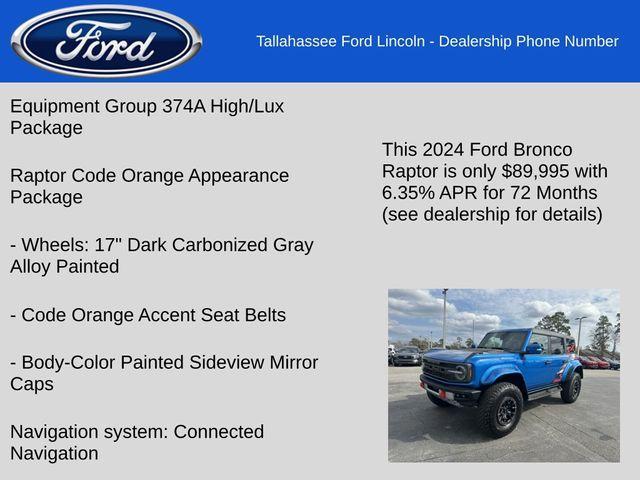 new 2024 Ford Bronco car, priced at $85,995