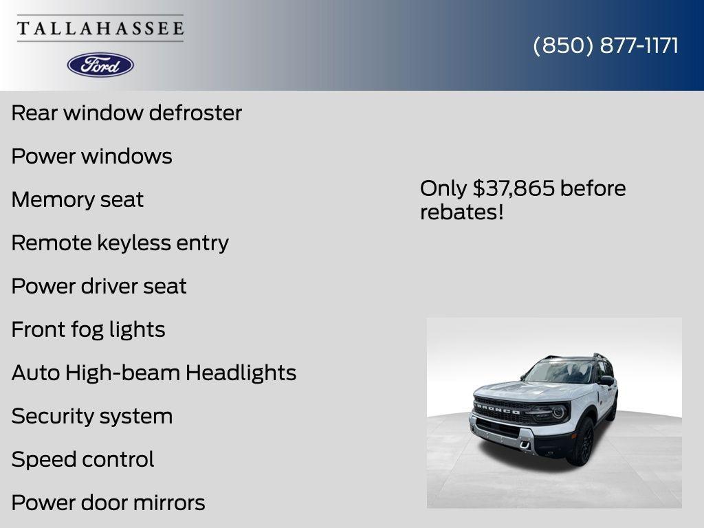 new 2025 Ford Bronco Sport car, priced at $37,865