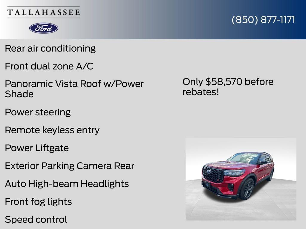 new 2025 Ford Explorer car, priced at $57,070