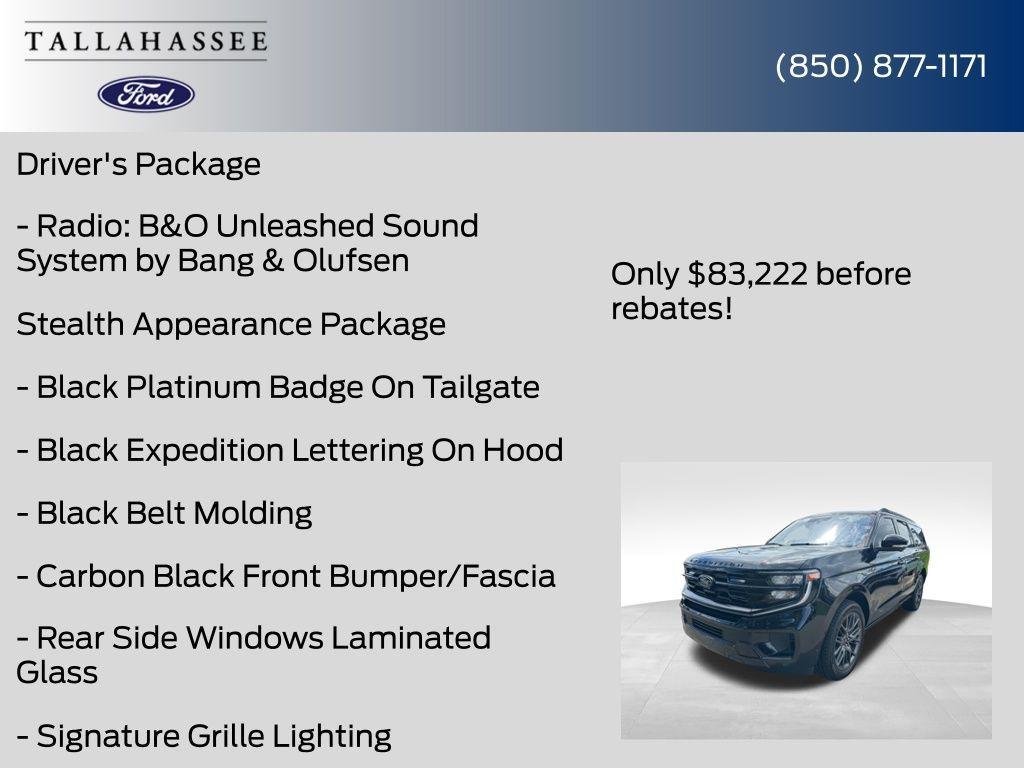 new 2025 Ford Expedition Max car, priced at $83,222