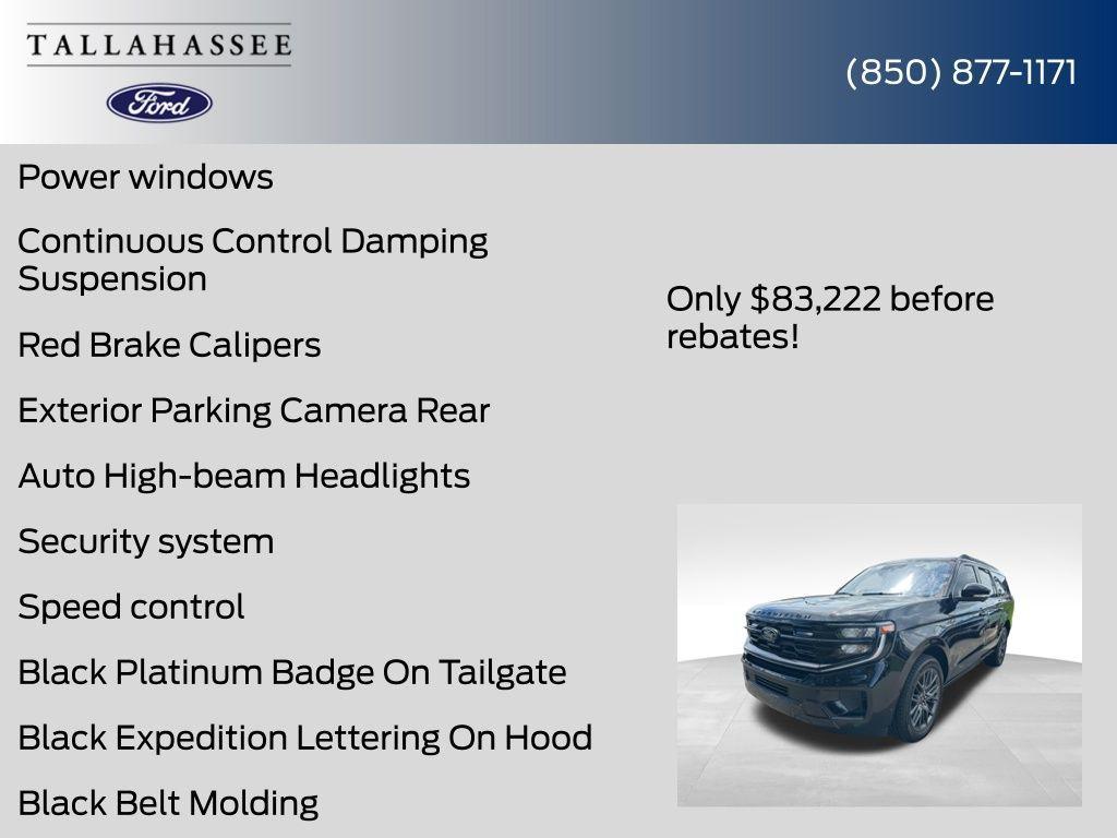 new 2025 Ford Expedition Max car, priced at $83,222
