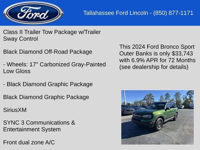 new 2024 Ford Bronco Sport car, priced at $33,743