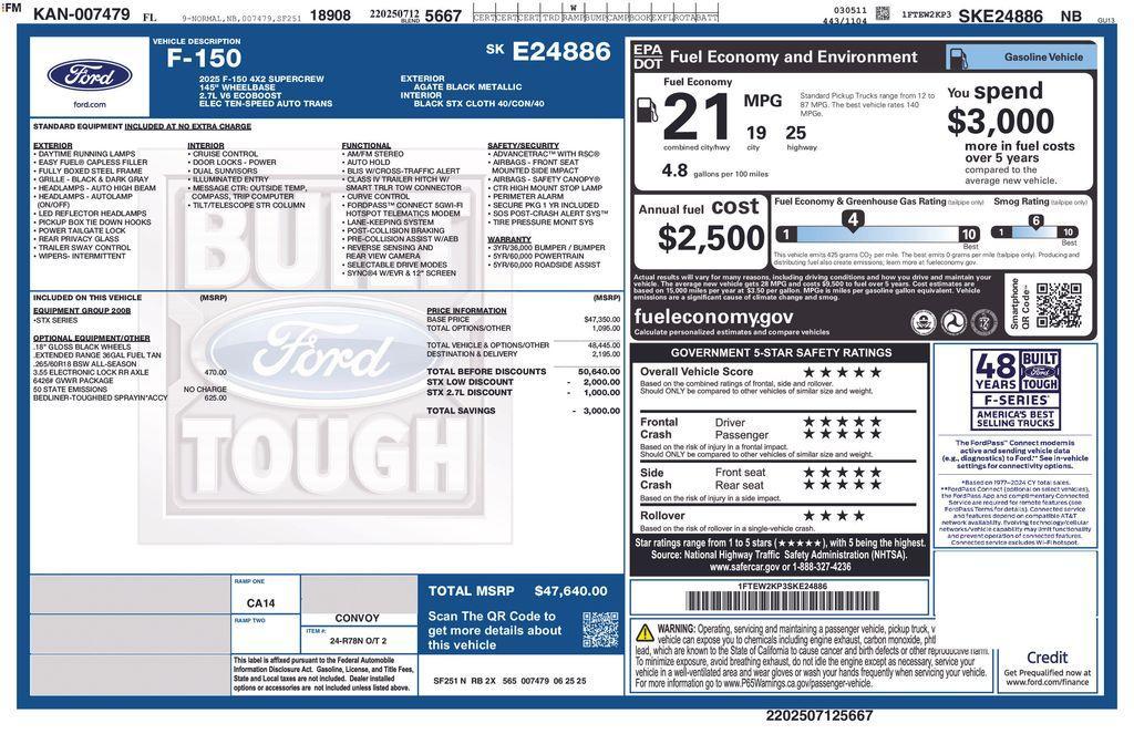 new 2025 Ford F-150 car, priced at $46,108