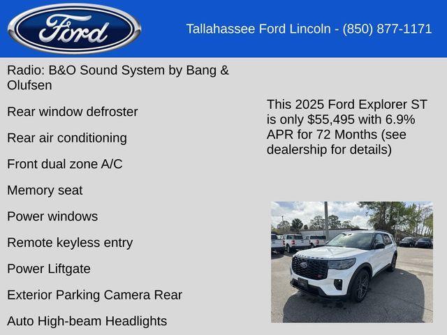 new 2025 Ford Explorer car, priced at $55,495