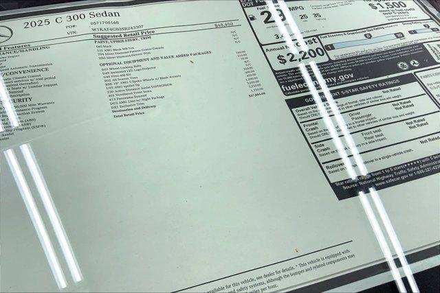 new 2025 Mercedes-Benz C-Class car, priced at $57,805