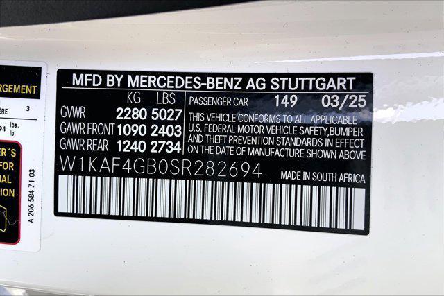 new 2025 Mercedes-Benz C-Class car, priced at $50,655