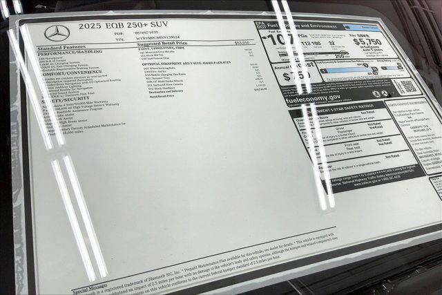 new 2025 Mercedes-Benz EQB 250 car, priced at $55,745