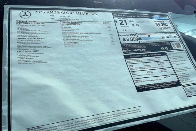 new 2025 Mercedes-Benz AMG GLC 43 car, priced at $71,150