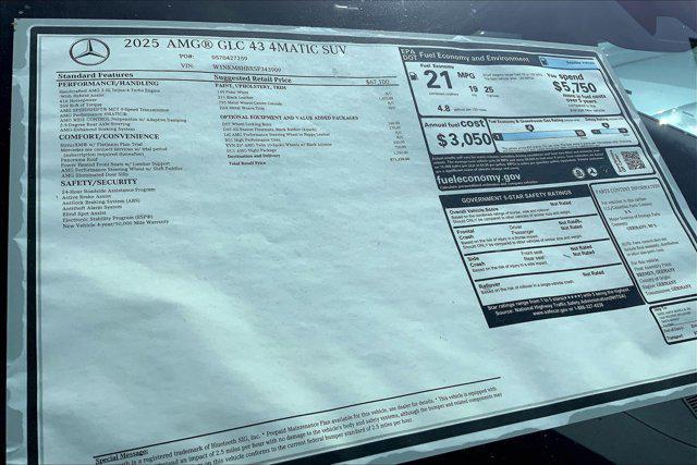 new 2025 Mercedes-Benz AMG GLC 43 car, priced at $71,150