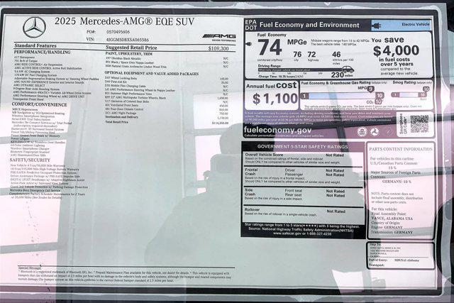 new 2025 Mercedes-Benz AMG EQE car, priced at $114,355
