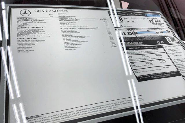 new 2025 Mercedes-Benz E-Class car, priced at $74,635