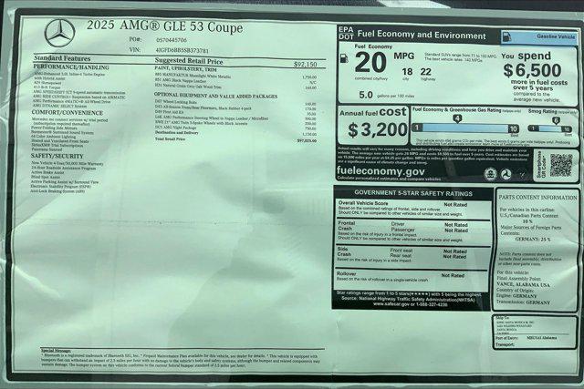 new 2025 Mercedes-Benz AMG GLE 53 car, priced at $97,025