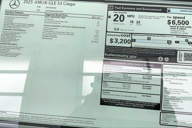 new 2025 Mercedes-Benz AMG GLE 53 car, priced at $97,595