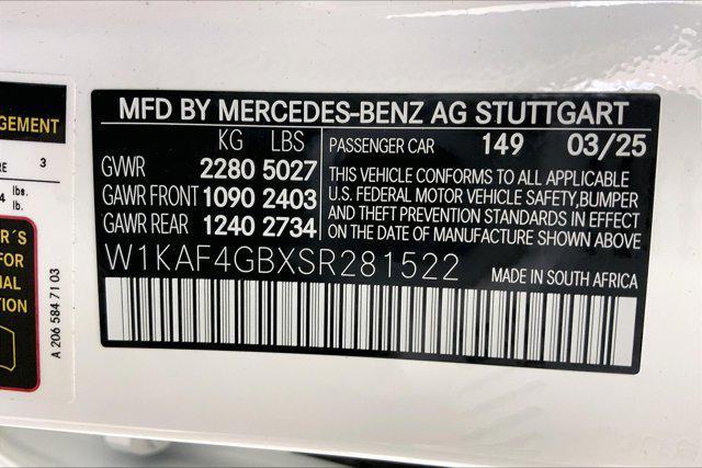 new 2025 Mercedes-Benz C-Class car, priced at $50,655