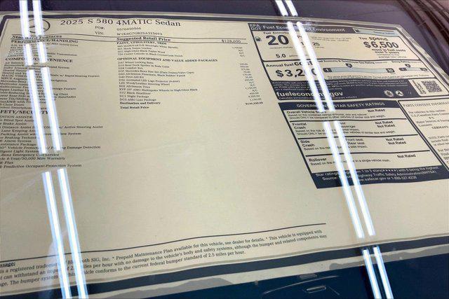 new 2025 Mercedes-Benz S-Class car, priced at $139,330
