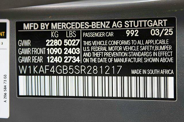 new 2025 Mercedes-Benz C-Class car, priced at $55,505