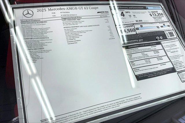 new 2025 Mercedes-Benz AMG GT 63 car, priced at $193,445