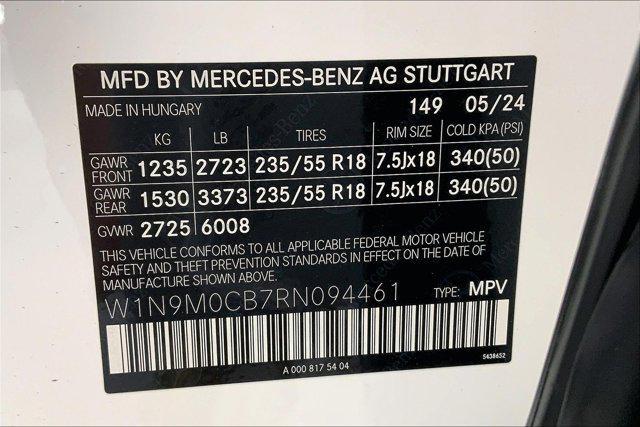 new 2024 Mercedes-Benz EQB 250 car, priced at $57,145