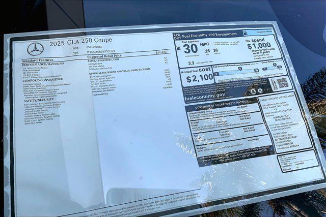 new 2025 Mercedes-Benz CLA 250 car, priced at $46,470