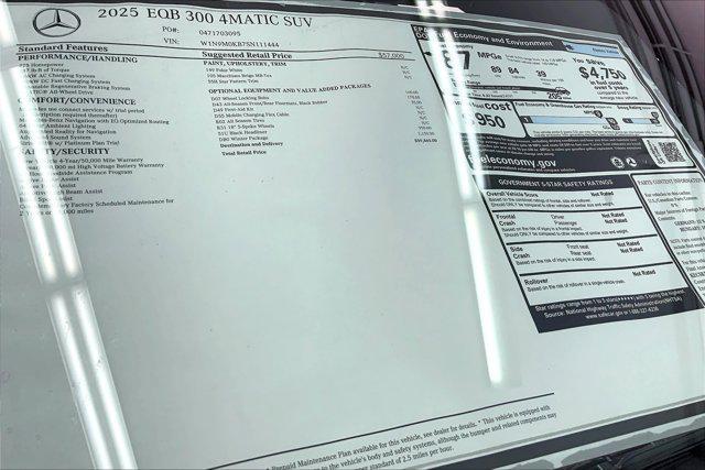new 2025 Mercedes-Benz EQB 300 car, priced at $59,465
