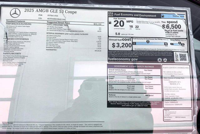 new 2025 Mercedes-Benz AMG GLE 53 car, priced at $99,345