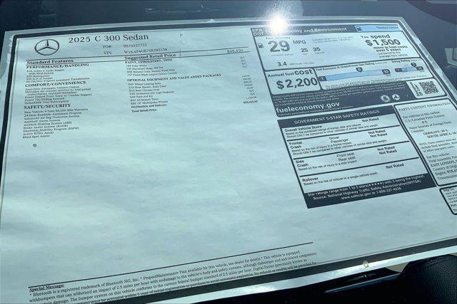 new 2025 Mercedes-Benz C-Class car, priced at $50,655