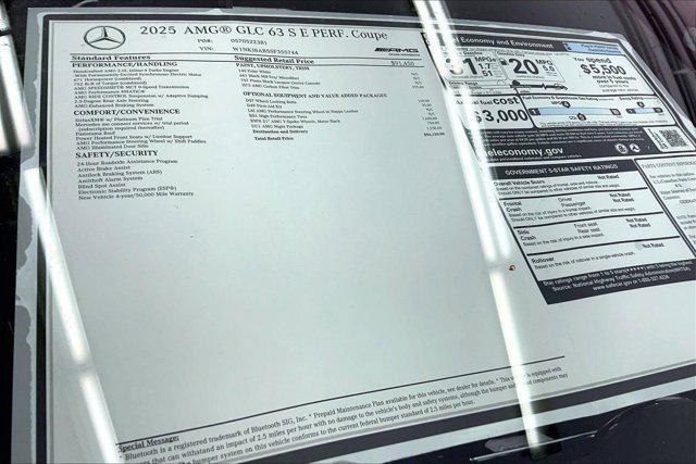new 2025 Mercedes-Benz AMG GLC 63 car, priced at $96,120