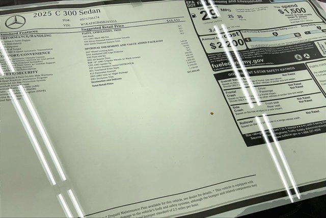 new 2025 Mercedes-Benz C-Class car, priced at $57,805