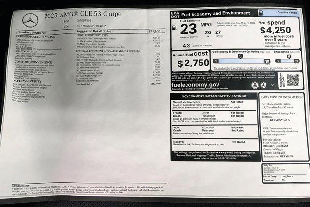 new 2025 Mercedes-Benz AMG CLE 53 car, priced at $86,520