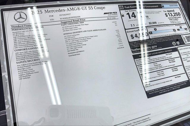 new 2025 Mercedes-Benz AMG GT 55 car, priced at $149,445