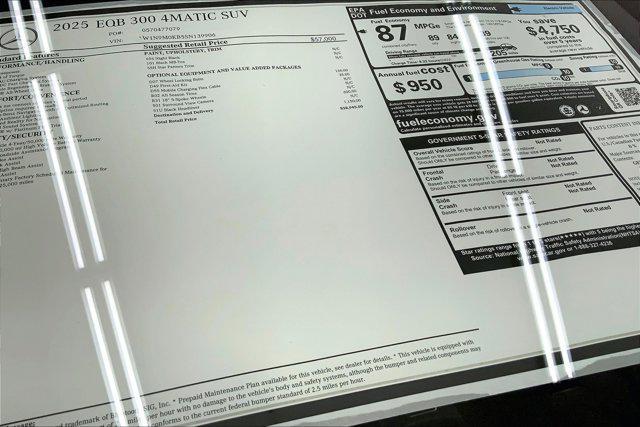 new 2025 Mercedes-Benz EQB 300 car, priced at $58,945
