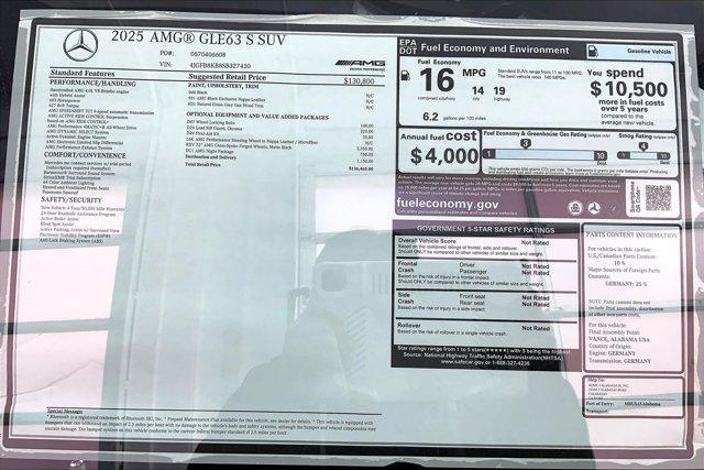 new 2025 Mercedes-Benz AMG GLE 63 car, priced at $136,465