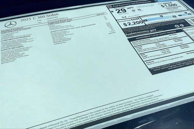 new 2025 Mercedes-Benz C-Class car, priced at $50,655