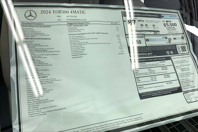 new 2024 Mercedes-Benz EQB 300 car, priced at $61,545