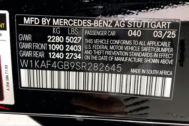 new 2025 Mercedes-Benz C-Class car, priced at $50,655