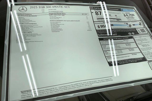 new 2025 Mercedes-Benz EQB 300 car, priced at $58,845