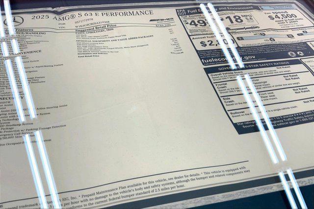 new 2025 Mercedes-Benz AMG S 63 E car, priced at $191,195