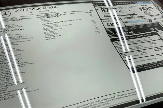 new 2024 Mercedes-Benz EQB 300 car, priced at $60,315