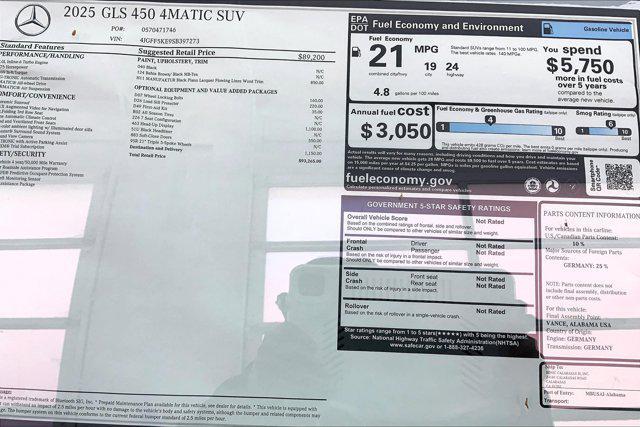 new 2025 Mercedes-Benz GLS 450 car, priced at $93,265
