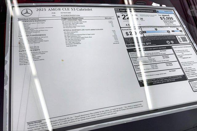 new 2025 Mercedes-Benz AMG CLE 53 car, priced at $92,435