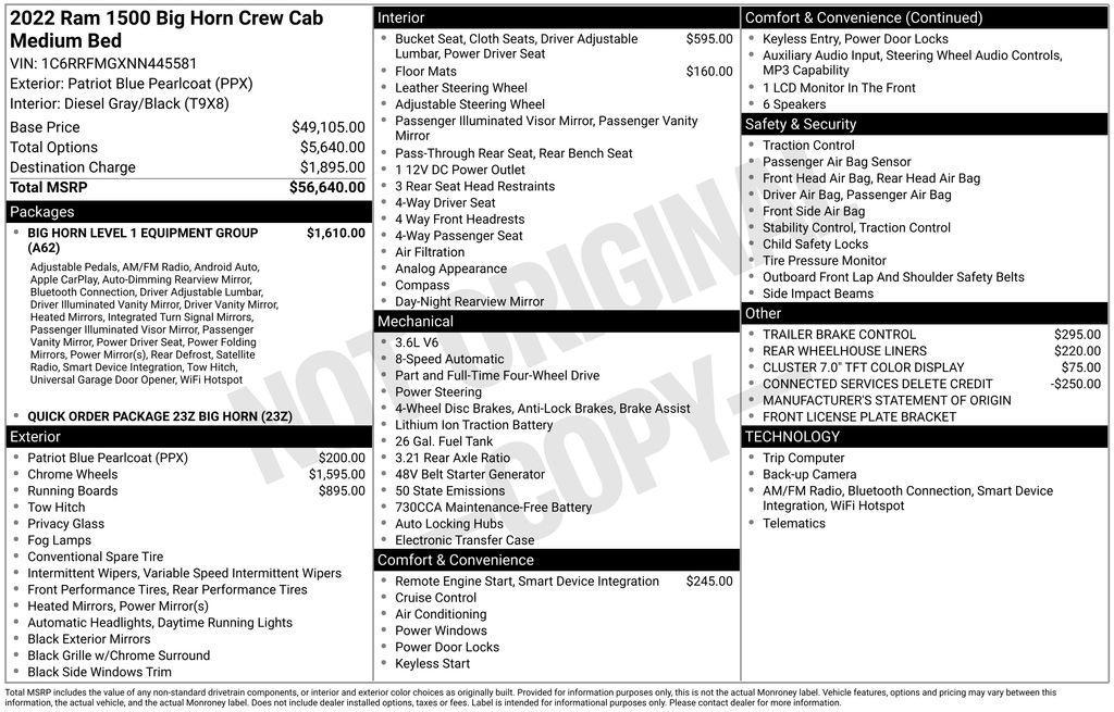 used 2022 Ram 1500 car, priced at $37,900