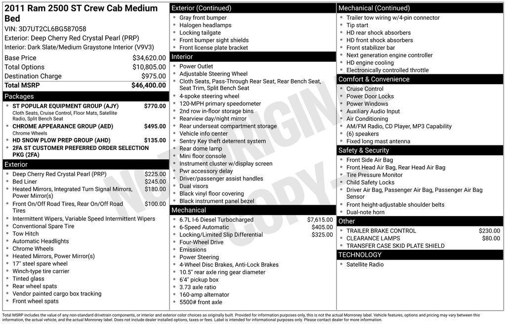 used 2011 Dodge Ram 2500 car, priced at $21,532