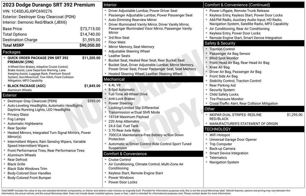 new 2023 Dodge Durango car, priced at $77,900