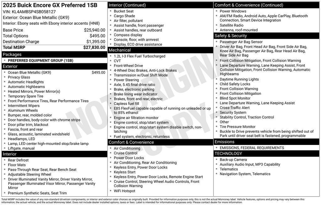used 2025 Buick Encore GX car, priced at $24,185