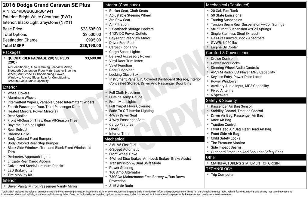 used 2016 Dodge Grand Caravan car, priced at $19,985