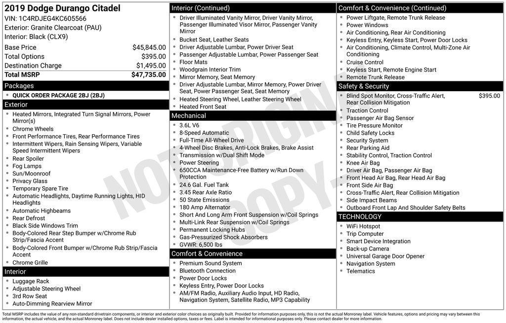 used 2019 Dodge Durango car, priced at $25,045