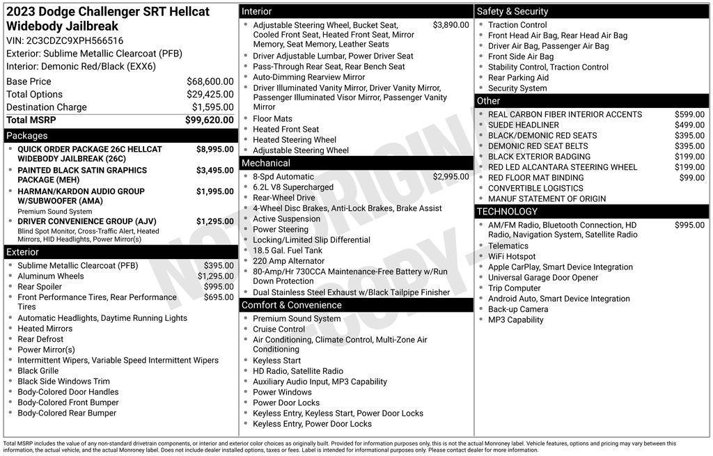 new 2023 Dodge Challenger car, priced at $111,327