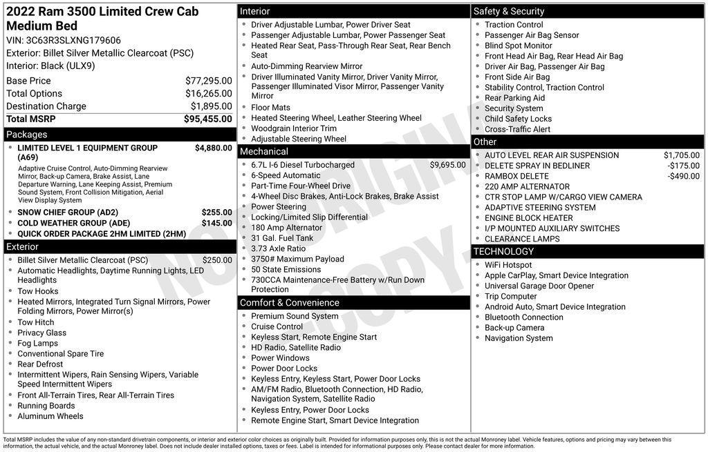 used 2022 Ram 3500 car, priced at $68,244