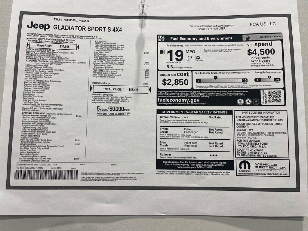 used 2024 Jeep Gladiator car, priced at $36,889